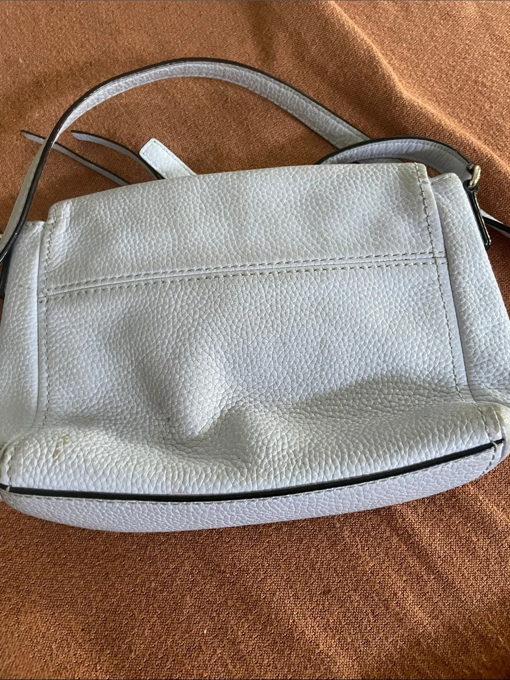 Pebbled Leather Shoulder Bag in Light lavender